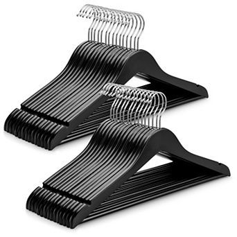 Solid Wood Clothes Hangers 360 Swivel Hook Non Slip Shoulder Notches Durable Closet Organizer