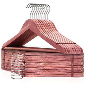 Solid Wood Clothes Hangers 360 Swivel Hook Non Slip Shoulder Notches Durable Closet Organizer