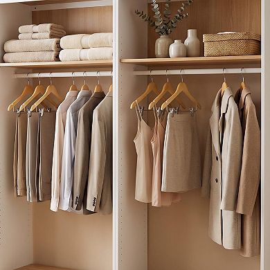 Solid Wood Suit Hangers With Removable Clips Smooth Finish 360 Swivel Hook