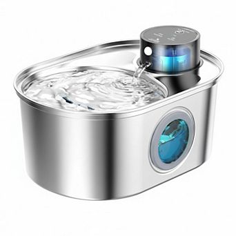 Petsfit Wireless Rechargeable Cat Dog Water Fountain, 3 Modes, 32L, Stainless Steel