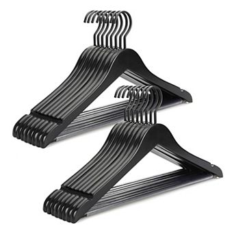 Luxury Wooden Hangers Thick Hook Non Slip Pants Bar Heavy Duty Coat Notches