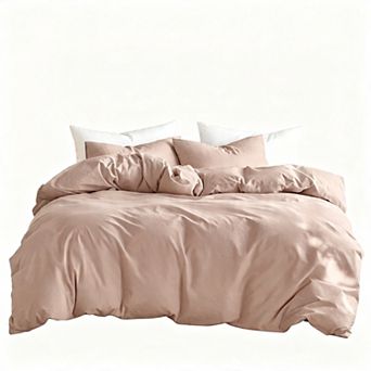 Washed Cotton Duvet Cover Set - King Size - Linen Feel - Breathable - Neutral