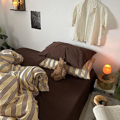 Cotton Geometric Striped Duvet Cover Set