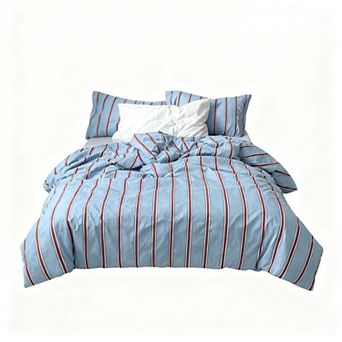 Cotton Geometric Striped Duvet Cover Set