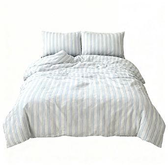 Cotton Geometric Striped Duvet Cover Set