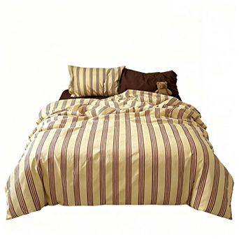 Cotton Geometric Striped Duvet Cover Set