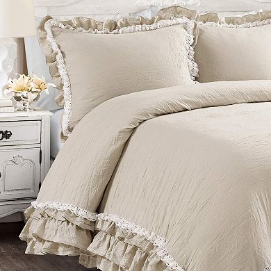 Elegant Ruffle - Duvet Cover Set, Soft Microfiber Queen