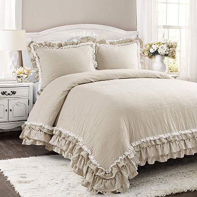 Elegant Ruffle - Duvet Cover Set, Soft Microfiber Queen