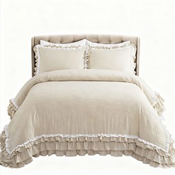 Elegant Ruffle - Duvet Cover Set, Soft Microfiber Queen
