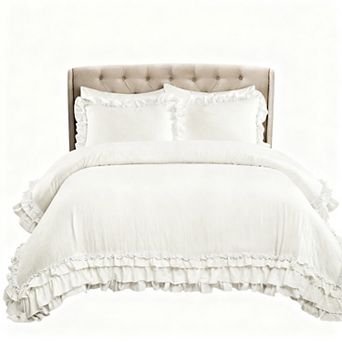 Elegant Ruffle - Duvet Cover Set, Soft Microfiber Queen