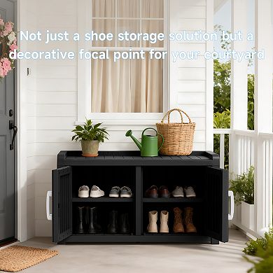 Shoe Cabinet with Doors for Entryway, Large Capacity Shoe Storage Organizer for Hallway Furniture