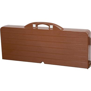 Plastic Brown Picnic Table with 4 seats integrated