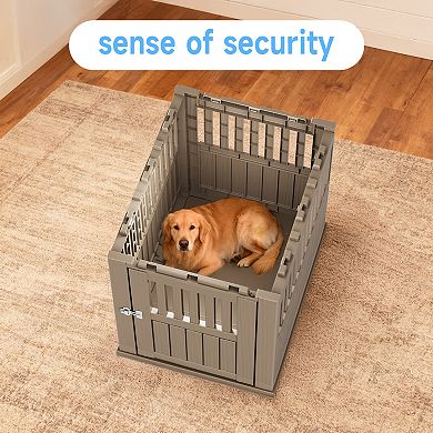Heavy Duty Indoor Dog Crate Kennel for Medium to Large Dogs Secure Pet Cage with Tray