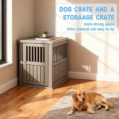 Heavy Duty Indoor Dog Crate Kennel for Medium to Large Dogs Secure Pet Cage with Tray