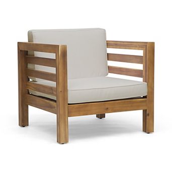 Outdoor Club Chair with Cushions, Weather Resistant Patio Accent Chair for Deck, Balcony, Backyard