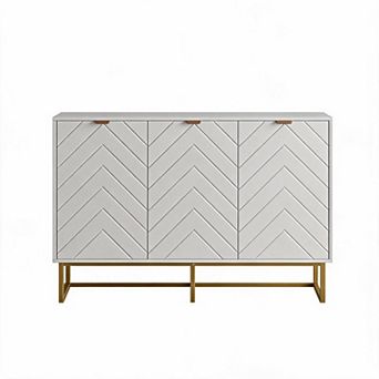 47.2 Inch Modern Sideboard Buffet Cabinet, Wooden Storage Cabinet with Doors Adjustable Shelf