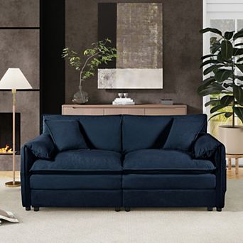 Oversized Chenille 2-Seat Loveseat - Deep-Seat Cloud Couch for Living Room