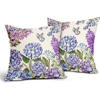 Floral Butterfly Pillow Covers Set of 2 Decorative Washable Covers