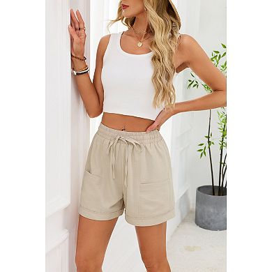 Women Sweat Shorts Casual Loose Drawstring Waist Lounge Shorts