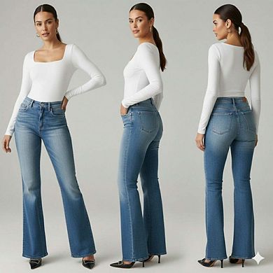 Women’s Long Sleeve Square Neck Thong Bodysuit