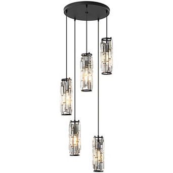 ZLAIQB 5-Light Chrome Modern Mini Adjustable Mount 3.93 in Pendant Light