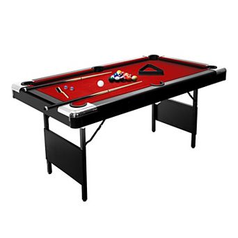 Portable 6FT Foldable Pool Game Table, Complete Billiard Table Set with Full Playing Accessories