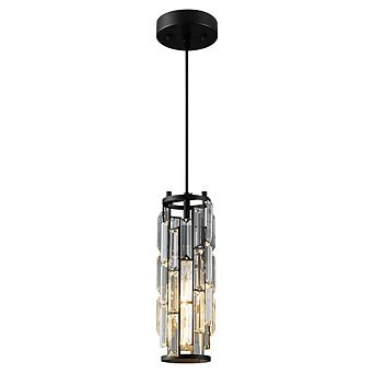 ZLAIQB 1-Light Gold Modern Mini Crystal Adjustable Pendant 4.72 in Chandelier