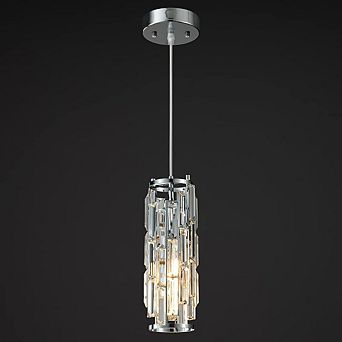 ZLAIQB 1-Light Gold Modern Mini Crystal Adjustable Pendant 4.72 in Chandelier