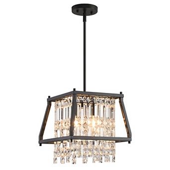 Modern Linear Crystal Chandelier, Farmhouse Rectangle Light for Kitchen Island Dining