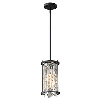 ZLAIQB 1-Light Black Farmhouse Round Adjustable Mount 6.29 in Pendant Light