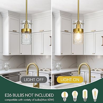 ZLAIQB 1-Light 3Pack Modern Glass Globe 3.54" Pendant Light