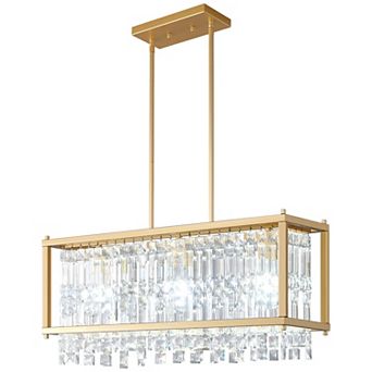 ZLAIQB 3-Light Black Farmhouse Rectangle Linear Mount 25.98 in Chandelier