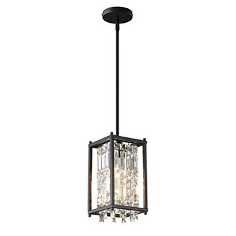 ZLAIQB 1-Light Black Farmhouse Square Adjustable Mount 6.29 in Pendant Light