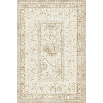 Washable Rugs for Living Room Floral Rug Carpet, Vintage Floor Mats for Nursery, Kitchen, Office