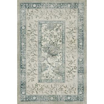 Washable Rugs for Living Room Floral Rug Carpet, Vintage Floor Mats for Nursery, Kitchen, Office