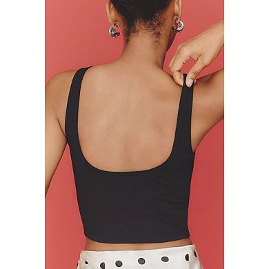 Women Cut Out Athletic Workout Cute Cami Ribbed Crop Tops