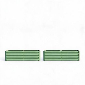 2 pc 6x3x2 ft Galvanized Raised Garden Bed