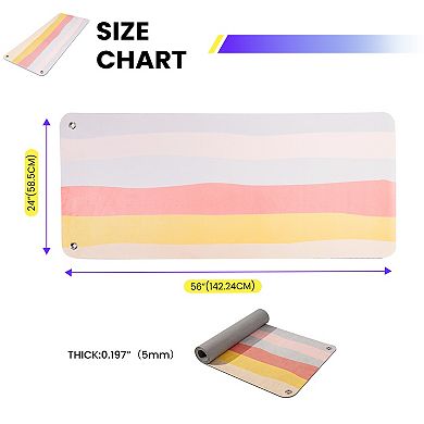 High-Density PVC Exercise Mat with Hanging Strap, Foam Workout Mat for Group Fitness, Gym Training