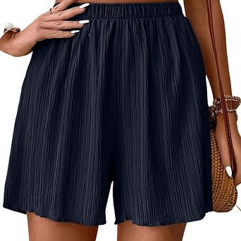 Women's Pleated Mesh High Waisted Mini Shorts Outfits