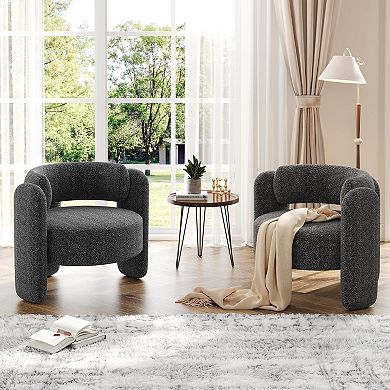 ANIXOL Open Back Boucle Accent Chair