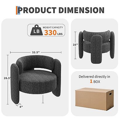 ANIXOL Open Back Boucle Accent Chair