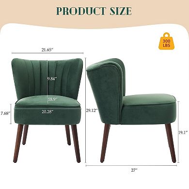 ANIXOL Velvet Armless Accent Chair
