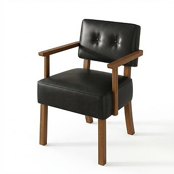 ANIXOL Tufted Faux Leather Accent Chair