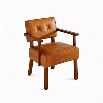 ANIXOL Tufted Faux Leather Accent Chair