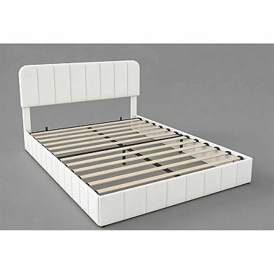 Velvet Bed Frame Upholstered Platform Bed with Adjustable Headboard, No Box Spring Needed