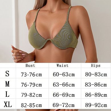Women Underwire Bikini Sets Cheeky High Cut 2 Piece Swimsuit Bathing Suit Bikini Set