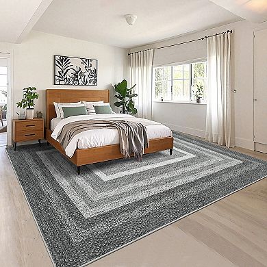 Area Rug Floor Mat Indoor Low Pile Non Slip Soft Carpet for Living Room