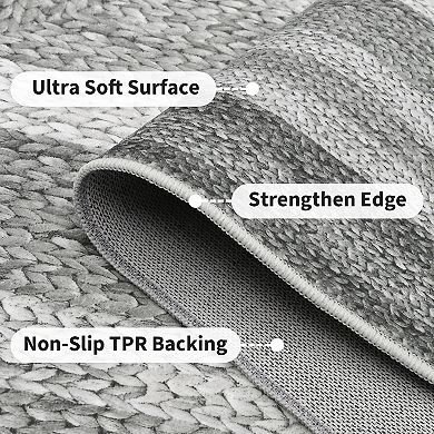 Area Rug Floor Mat Indoor Low Pile Non Slip Soft Carpet for Living Room