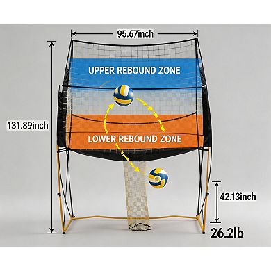 Volleyball Net System 8x11 Ft, Adjustable Height Portable Training Net with Carry Bag for patio