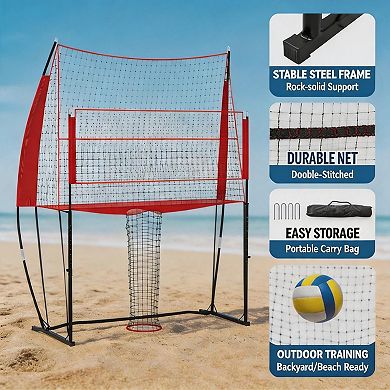 Volleyball Net System 8x11 Ft, Adjustable Height Portable Training Net with Carry Bag for patio